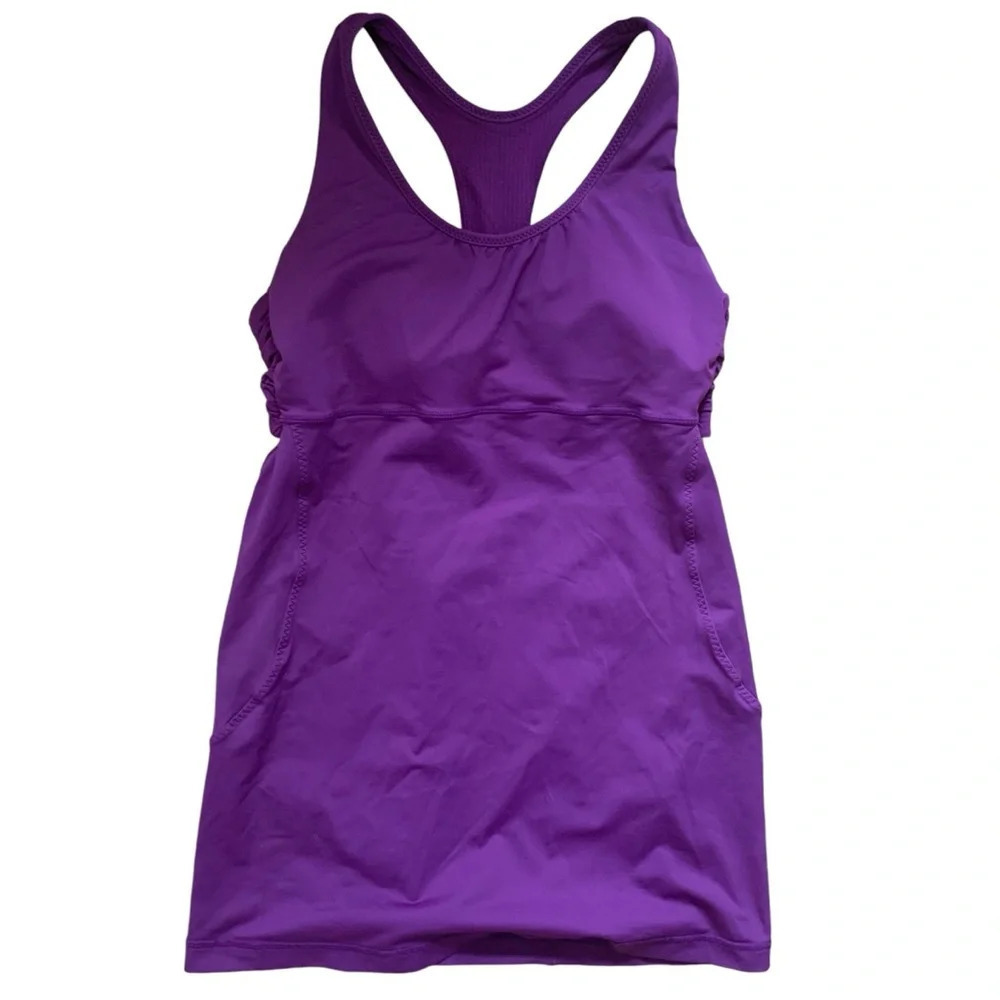 Lululemon Turbo Tank Built In Bra Purple Size 6 Racerback Athletic Running Yoga